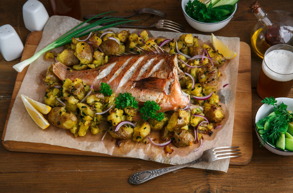 Mediterran snapper tray bake